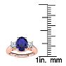 1 1/5 Carat Oval Shape Sapphire and Two Diamond Ring In 14 Karat Rose Gold Image-5