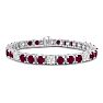 Ruby Bracelet; Ruby Tennis Bracelet; 16 Carat Ruby and Diamond Bracelet In 14 Karat White Gold Image-1