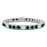 16 Carat Emerald and Diamond Bracelet In 14 Karat White Gold Image-1