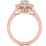 1 Carat Double Halo Diamond Engagement Ring in 14 Karat Rose Gold Image-3