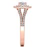 1 Carat Double Halo Diamond Engagement Ring in 14 Karat Rose Gold Image-4