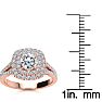 1 Carat Double Halo Diamond Engagement Ring in 14 Karat Rose Gold Image-6