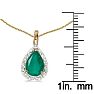14k Yellow Gold Pear Emerald Pendant with 18" Chain
 Image-2