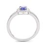 1/2 Carat Oval Shape Tanzanite and Halo Diamond Ring In Sterling Silver Image-2
