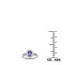 1/2 Carat Oval Shape Tanzanite and Halo Diamond Ring In Sterling Silver Image-4