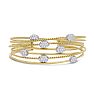 14 Karat Yellow Gold 1 1/2 Carat Pave Diamond Cuff Bangle Bracelet Image-2