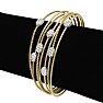 14 Karat Yellow Gold 1 1/2 Carat Pave Diamond Cuff Bangle Bracelet Image-5