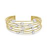 14 Karat Yellow Gold 2 Carat Pave Diamond Cuff Bangle Bracelet Image-1