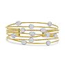 14 Karat Yellow Gold 2 Carat Pave Diamond Cuff Bangle Bracelet Image-2