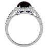 1 ½ Carat Black Opal and Diamond Halo Ring in Sterling Silver-Size 4 Only
 Image-3