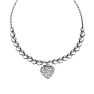 Sterling Silver Faceted Bead Adjustable Bead Bracelet with Cubic Zirconia Heart Charm
 Image-1