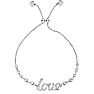 Sterling Silver Adjustable Bead Bracelet with "Love" Text Image-2
