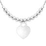 Sterling Silver Adjustable Bead Bracelet with Sterling Silver Beads and Heart Charm Image-1