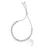 Sterling Silver Adjustable Bead Bracelet with Sterling Silver Beads and Heart Charm Image-2