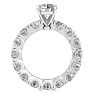 14 Karat White Gold 4 3/4 Carat Diamond Eternity Engagement Ring With 1 1/2 Carat Round Brilliant Center, Ring Size 4.5 Image-3