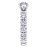 14 Karat White Gold 4 3/4 Carat Diamond Eternity Engagement Ring With 1 1/2 Carat Round Brilliant Center, Ring Size 4.5 Image-4
