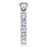14 Karat White Gold 5 Carat Diamond Eternity Engagement Ring With 1 1/2 Carat Round Brilliant Center, Ring Size 6 Image-4