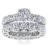 14 Karat White Gold 9 Carat Diamond Eternity Engagement Ring With Matching Band, Ring Size 6 Image-1