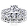 14 Karat White Gold 9 1/2 Carat Diamond Eternity Engagement Ring With Matching Band, Ring Size 8 Image-1