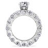 14 Karat White Gold 9 1/2 Carat Diamond Eternity Engagement Ring With Matching Band, Ring Size 8 Image-3