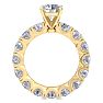 14 Karat Yellow Gold 5 Carat Diamond Eternity Engagement Ring With 1 1/2 Carat Round Brilliant Center, Ring Size 6.5 Image-3