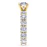 14 Karat Yellow Gold 5 Carat Diamond Eternity Engagement Ring With 1 1/2 Carat Round Brilliant Center, Ring Size 6.5 Image-4