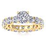 14 Karat Yellow Gold 5 1/2 Carat Diamond Eternity Engagement Ring With 1 1/2 Carat Round Brilliant Center, Ring Size 9 Image-1