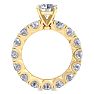 14 Karat Yellow Gold 5 1/2 Carat Diamond Eternity Engagement Ring With 1 1/2 Carat Round Brilliant Center, Ring Size 9 Image-3