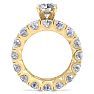 14 Karat Yellow Gold 8 1/2 Carat Diamond Eternity Engagement Ring With Matching Band, Ring Size 4.5 Image-3