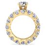 14 Karat Yellow Gold 9 Carat Diamond Eternity Engagement Ring With Matching Band, Ring Size 5.5 Image-3