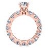 14 Karat Rose Gold 5 Carat Diamond Eternity Engagement Ring With 1 1/2 Carat Round Brilliant Center, Ring Size 5 Image-3