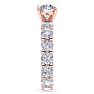 14 Karat Rose Gold 5 Carat Diamond Eternity Engagement Ring With 1 1/2 Carat Round Brilliant Center, Ring Size 5 Image-4