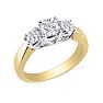 Cheap Engagement Rings, 1/4ct Three Diamond Engagement Ring In 10k Yellow Gold Image-2
