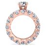 14 Karat Rose Gold 8 1/2 Carat Diamond Eternity Engagement Ring With Matching Band, Ring Size 4.5 Image-3