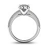 14 Karat White Gold 2 Carat Classic Round Diamond Engagement Ring Image-3