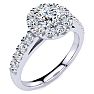 1 Carat Floating Halo Round Diamond Engagement Ring in 14 Karat White Gold  Image-2
