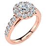 14 Karat Rose Gold 1 Carat Classic Round Halo Diamond Engagement Ring Image-2