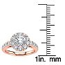 14 Karat Rose Gold 1 Carat Classic Round Halo Diamond Engagement Ring Image-5
