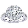 14 Karat White Gold 1 1/3 Carat Classic Round Halo Diamond Engagement Ring Image-1