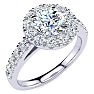 14 Karat White Gold 1 1/3 Carat Classic Round Halo Diamond Engagement Ring Image-2