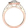 14 Karat Rose Gold 1 1/3 Carat Classic Round Halo Diamond Engagement Ring Image-3