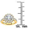 14 Karat Yellow Gold 1 1/2 Carat Classic Round Halo Diamond Engagement Ring Image-5