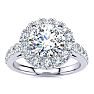 14 Karat White Gold 2 1/4 Carat Classic Round Halo Diamond Engagement Ring Image-1
