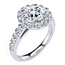 14 Karat White Gold 2 1/4 Carat Classic Round Halo Diamond Engagement Ring Image-2