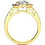14 Karat Yellow Gold 2 1/4 Carat Classic Round Halo Diamond Engagement Ring Image-3