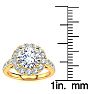 14 Karat Yellow Gold 2 1/4 Carat Classic Round Halo Diamond Engagement Ring Image-5