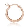 Elegant Diamond Hoop Earrings, Rose Gold Overlay, 3/4 Inch
 Image-4