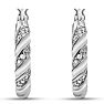 Elegant Swirl Diamond Hoop Earrings, Platinum Overlay, 3/4 Inch
 Image-2
