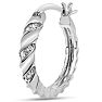 Elegant Swirl Diamond Hoop Earrings, Platinum Overlay, 3/4 Inch
 Image-3