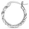 Elegant Swirl Diamond Hoop Earrings, Platinum Overlay, 3/4 Inch
 Image-4